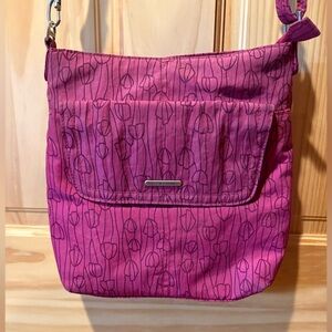 Travelon Anti-Theft Classic Mini Shoulder Bag in the Berry Tulip color